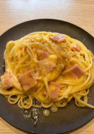 牛乳不使用　ワンパンカルボナーラ-レシピのメイン写真