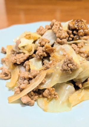 ワンパン☆キャベツの豚肉そぼろあん-レシピのメイン写真