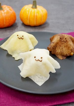 【ハロウィン♪】レンチン春巻の皮でおばけクレープ-レシピのメイン写真