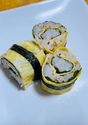 ふくさ巻き（大葉×梅×卵巻き）-レシピのメイン写真