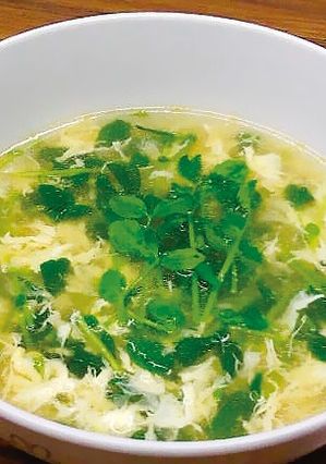 豆苗のかきたま汁-レシピのメイン写真