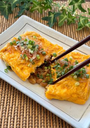 【節約レシピ】簡単納豆オムレツ-レシピのメイン写真