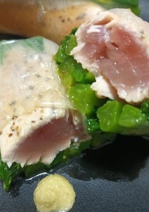 ビンチョウマグロとツルムラサキの生春巻き-レシピのメイン写真