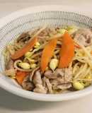 簡単★豚肉と大豆もやしと人参の醤油炒め
