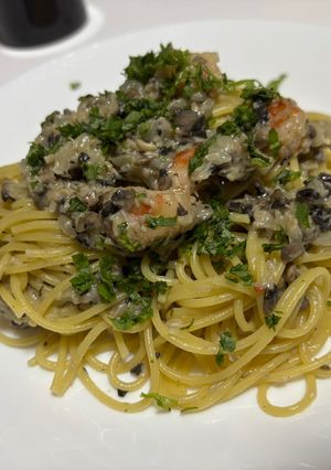 海老ときのこと大葉のデュクセルパスタ-レシピのメイン写真