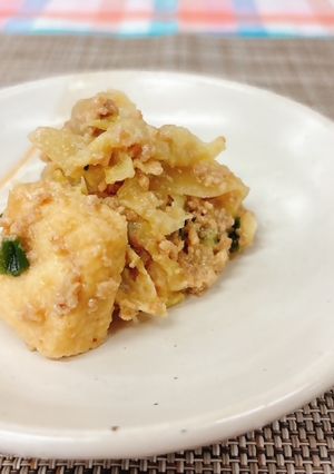 キャベツと厚揚の赤味噌そぼろ煮-レシピのメイン写真