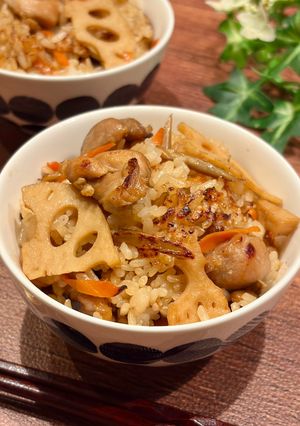 炒飯感覚で、炊き込みごはん風かしわめし♩-レシピのメイン写真