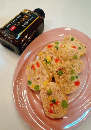 焼肉のたれでレンジで作り置きカラフルミートローフ-レシピのメイン写真
