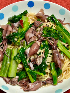 のらぼう菜とホタルイカの和風パスタ-レシピのメイン写真