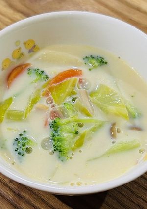 【保育所給食】豆乳のかくれんぼスープ-レシピのメイン写真