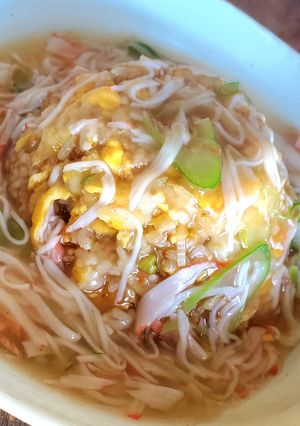 海鮮味覇のカニかまあんかけチャーハン-レシピのメイン写真