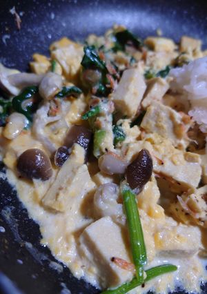 高野豆腐とほうれん草のふわとろ卵ミルク煮-レシピのメイン写真