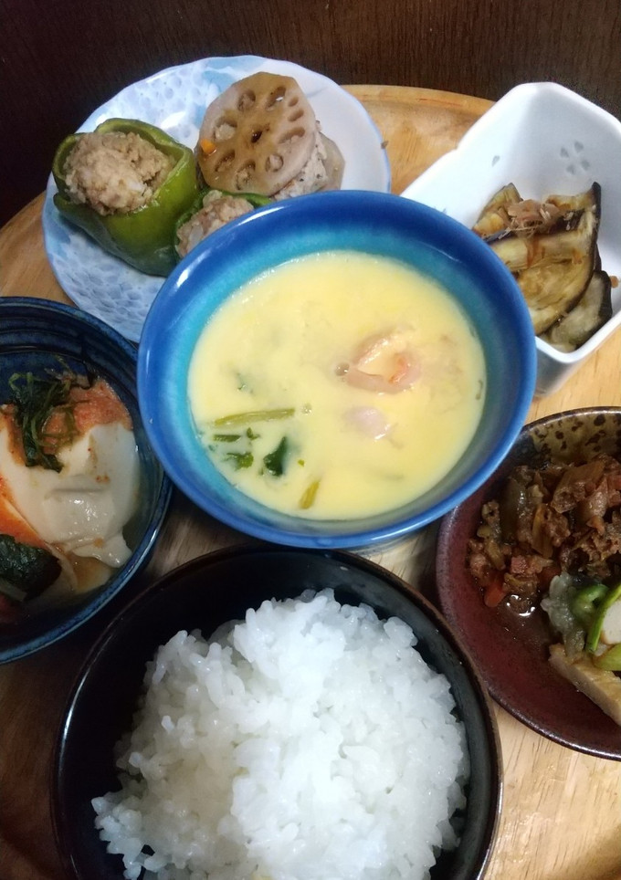 一度に6品蒸し、茶碗蒸し、豆腐明太子蒸-レシピのメイン写真