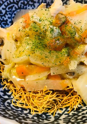 市販皿うどん●鶏肉と根菜＆白菜の皿うどん-レシピのメイン写真