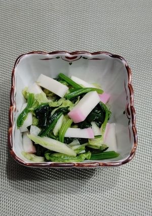 カマボコと白菜ホウレン草の和え物-レシピのメイン写真