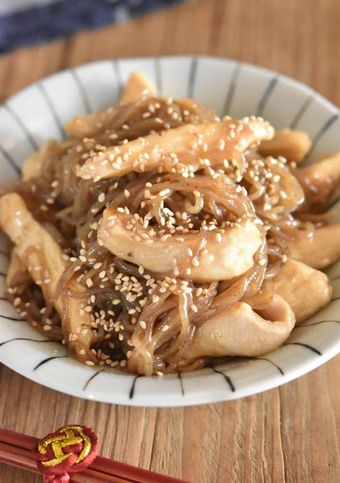 鶏むね肉としらたきの甘辛炒め-レシピのメイン写真