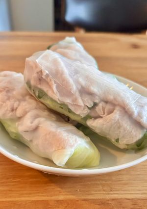 豚しゃぶサラダの☆素麺入り☆生春巻き-レシピのメイン写真