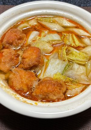 唐揚げ君入り坦々ごま鍋🫕つゆ😊-レシピのメイン写真