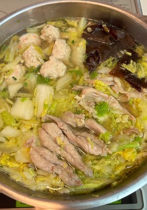 きくらげと白菜とせせりの塩らーめん鍋-レシピのメイン写真
