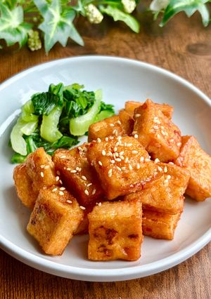 調味料3つ♡厚揚げのチリソース炒め-レシピのメイン写真