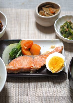 鮭の味噌粕蒸し定食-レシピのメイン写真
