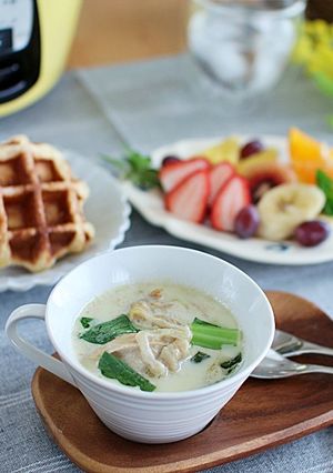 ＼大同電鍋レシピ／青梗菜と鶏ミルクスープ-レシピのメイン写真