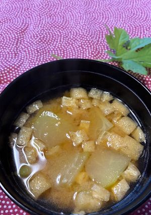 青パパイヤと揚げの味噌汁-レシピのメイン写真