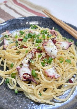洋麺屋五右衛門風🐙タコのペペロンチーノ-レシピのメイン写真