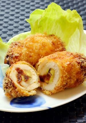 チキンの薩摩芋、にんにく味噌のはさみ揚げ-レシピのメイン写真