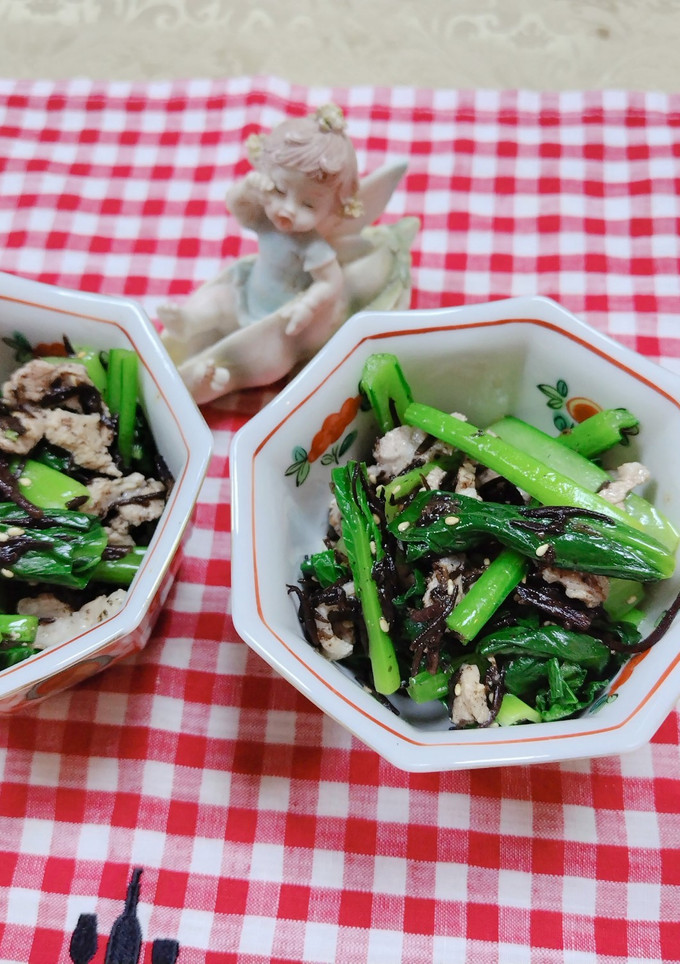 小松菜と豚肉・ひじきの和え物-レシピのメイン写真
