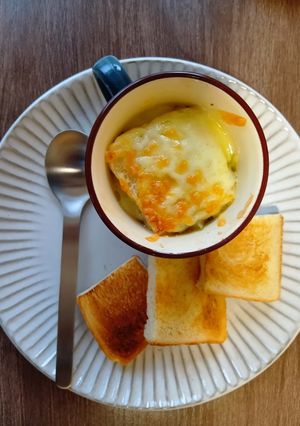 食パンで新玉ねぎグラタンスープ-レシピのメイン写真
