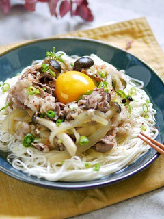 すき焼き風 肉たまそうめん-レシピのメイン写真