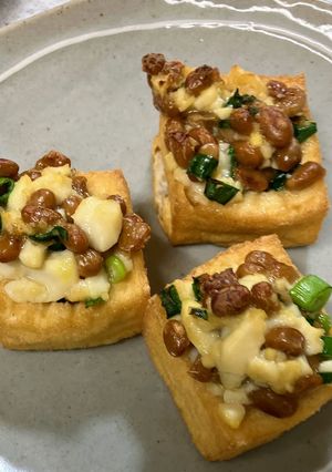 簡単！厚揚げと納豆のオープン焼き-レシピのメイン写真