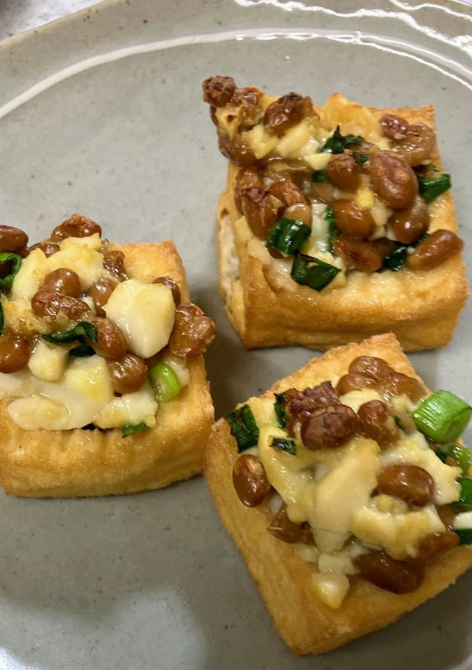 簡単！厚揚げと納豆のオープン焼き-レシピのメイン写真