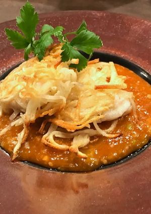 カレイのじゃがいも包みのチリソース-レシピのメイン写真