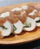レンジで！鶏むねしそチーズ巻き梅肉ソース