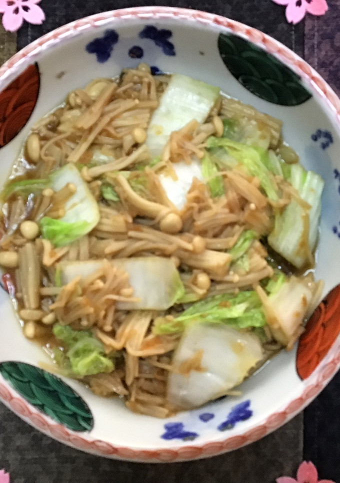 比較的簡単！白菜とエノキ茸の生姜炒め-レシピのメイン写真