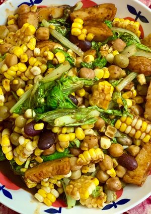 べか菜ととうもろこしの回鍋肉風炒め-レシピのメイン写真