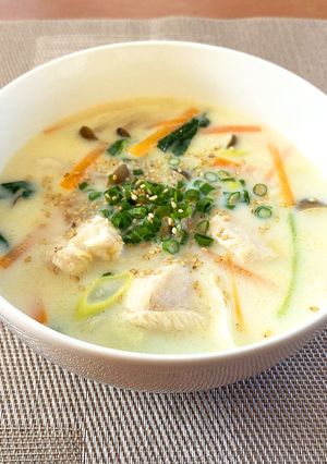 アスリート食★鶏むねと野菜の白湯風スープ-レシピのメイン写真