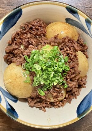 豚ひき肉と新じゃがの煮つけ-レシピのメイン写真