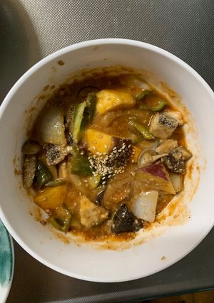 根菜茄子コク旨オイトマト炒飯味温野菜-レシピのメイン写真