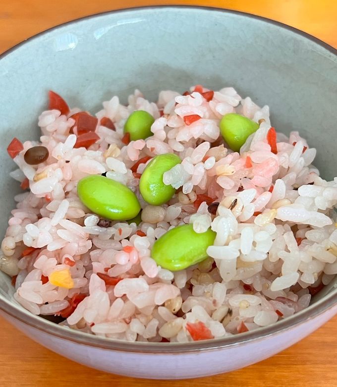 弁当♡枝豆とカリカリ梅のサッパリ混ぜご飯-レシピのメイン写真