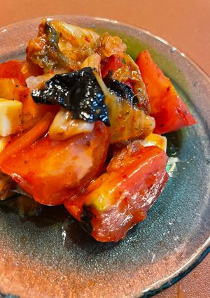 海苔の香りもイイ〜♪トマトのキムチチーズ和え🍅-レシピのメイン写真
