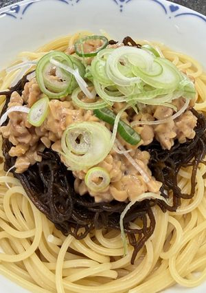 納豆ともずくのパスタ-レシピのメイン写真