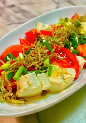 No2943トマト豆腐ジャコのカプレーゼ-レシピのメイン写真