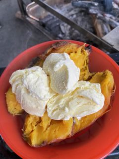 【BBQ】安納芋の焼き芋バニラアイス添え-レシピのメイン写真