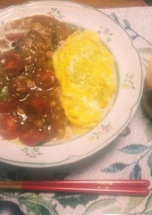 カレーライスにスクランブルeggをon-レシピのメイン写真