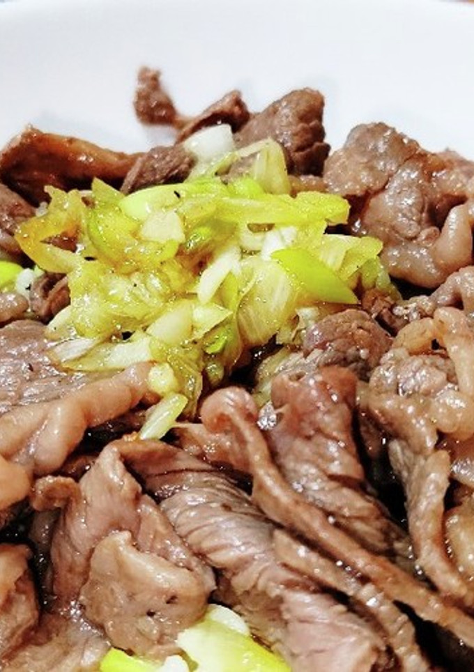 国産牛切り落としのねぎ塩だれ丼。-レシピのメイン写真