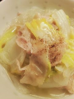 豚バラ肉と白菜と春雨の簡単なべ-レシピのメイン写真