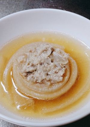 電気圧力鍋で作る玉ねぎの肉づめスープ-レシピのメイン写真